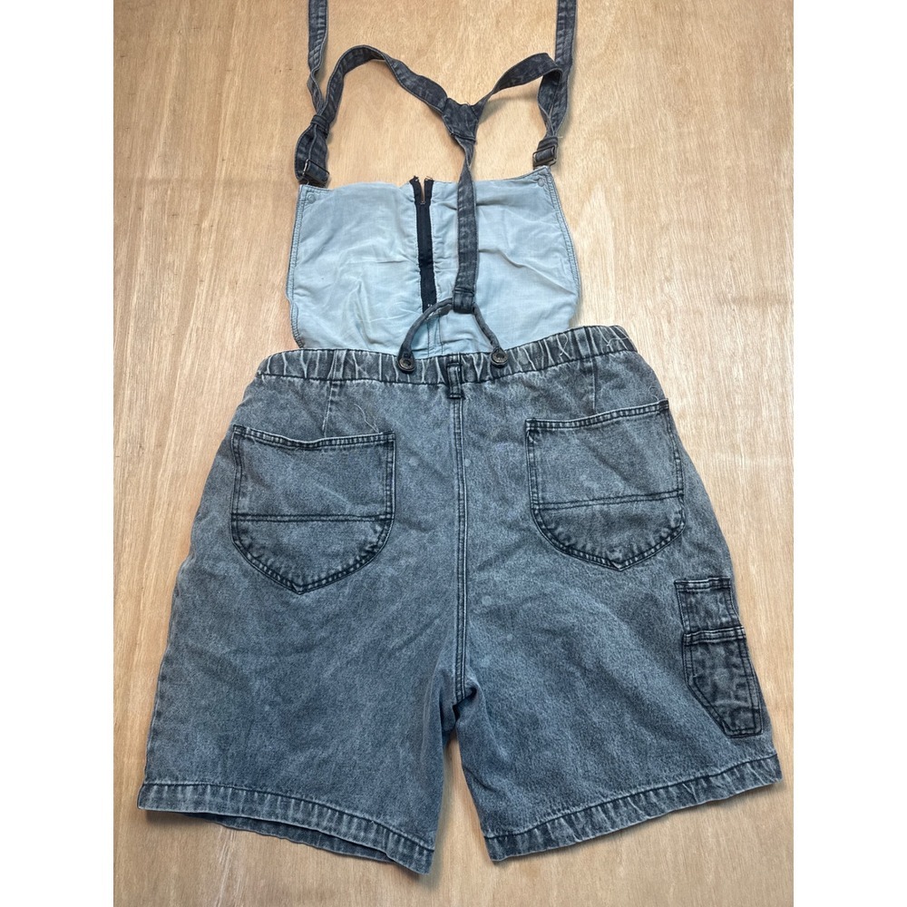 Vintage Broadway Blues Womens XL Black Acid Wash Denim Overalls Shortalls Y2K - Picture 8 of 8